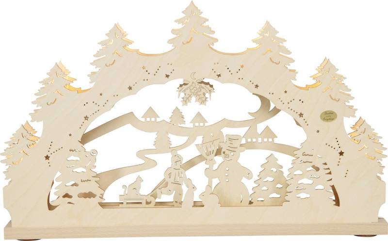 SAICO Original LED Schwibbogen LB2261-23, 3D - Lichterbogen mit Wechselmotiv "Winterwald", mit warmweißer LED Beleuchtung - Dekoration aus Holz - Made in Germany von SAICO Original