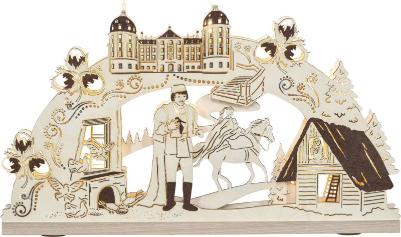 Saico Lichterbogen Weihnachtsbaum inkl. LED-Stripe Holz 22 cm warmweiß natur von Saico