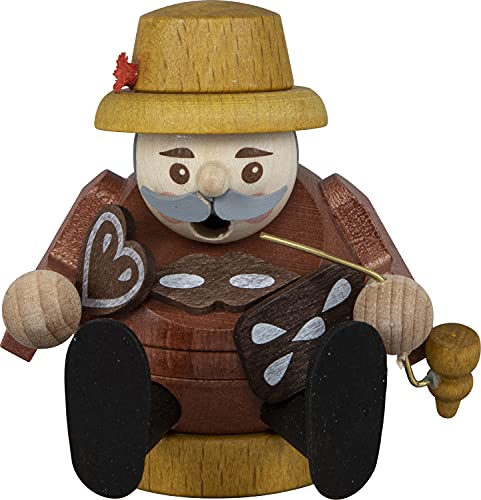 Saico Mini Räucherfigur - Pfefferkuchenverkäufer sitzend - Höhe von 8 cm - EIN Stück traditioneller Handwerkskunst - liebevoll gestaltete Räucherfigur-kompakt und dennoch detailreich-Made in Germany von Saico