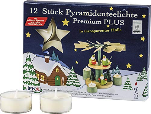 Saico Premium Pyramiden-Teelichte, weiß, durchsichtig, groß von Saico