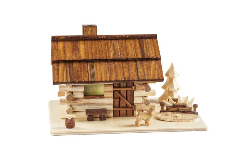 Saico Räucherfigur Garten-Blockhaus Holz 18 cm natur/braun von Saico