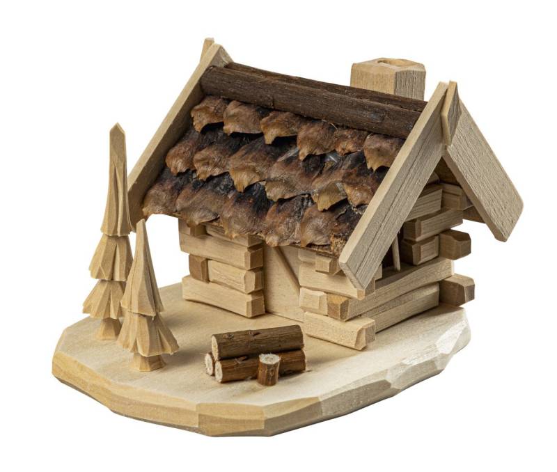 Saico Räucherfigur Hütte Holz 15 cm natur/braun von Saico