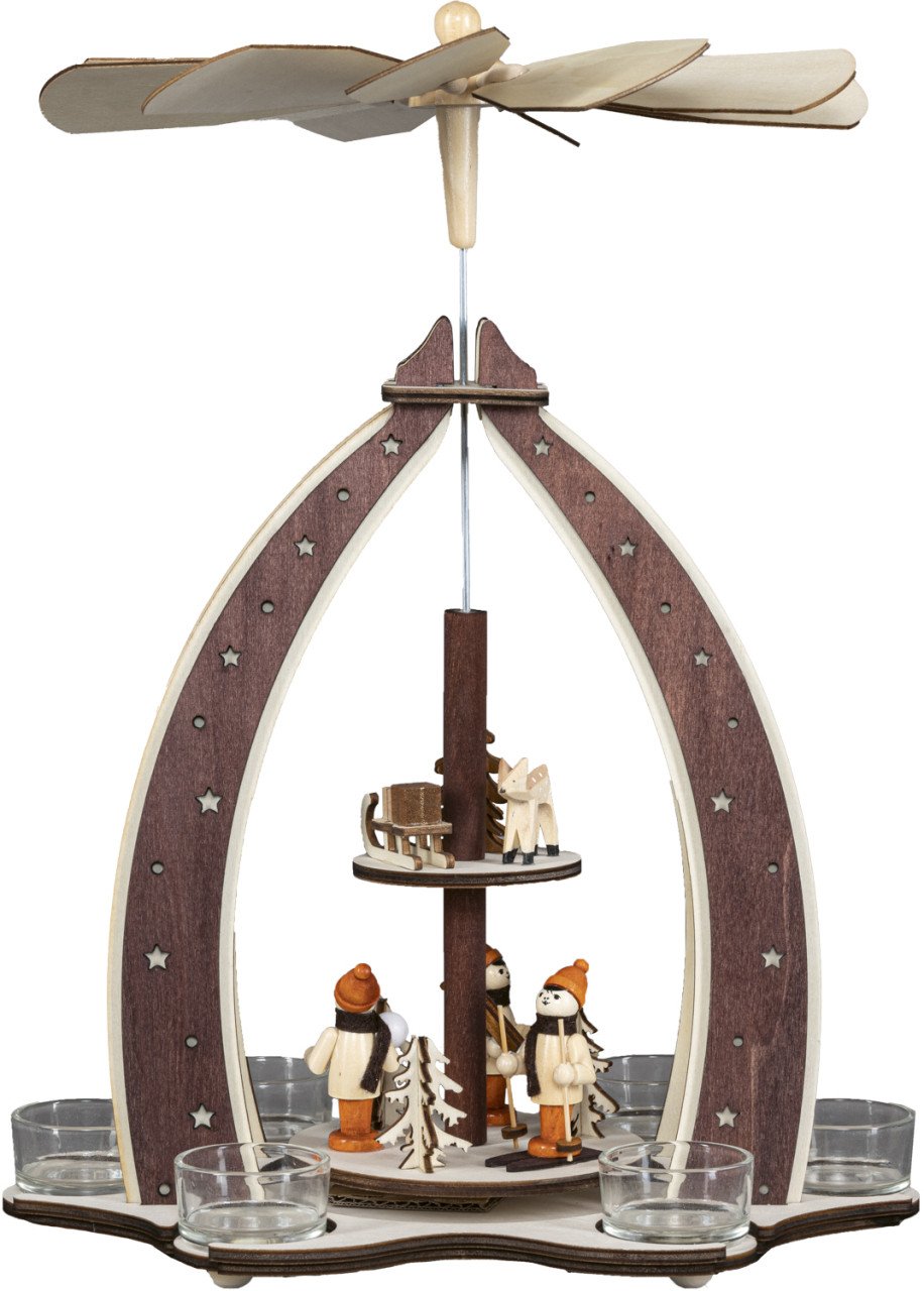 Saico Weihnachtspyramide Winterkinder für 6 Teelichter Holz 37 cm natur Saico Weihnachtspyramide Winterkinder für 6 Teelichter Holz 37 cm natur von Saico