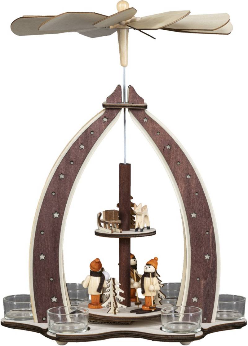 Saico Weihnachtspyramide Winterkinder für 6 Teelichter Holz 37 cm natur Saico Weihnachtspyramide Winterkinder für 6 Teelichter Holz 37 cm natur von Saico