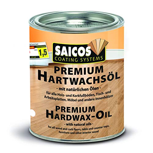 Saicos 3328 300 Premium Hartwachs Öl 0.75 l teak von Saicos