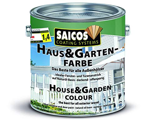 Saicos Colour GmbH 500 2301 Haus und Gartenfarbe, schwedenrot, 2.5 l (1er Pack) von Saicos