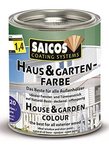 Saicos Farbe für Haus und Garten 0,75 Liter azurblau von Saicos