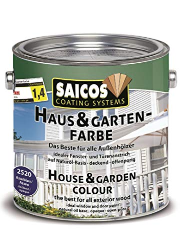 Saicos Farbe für Haus und Garten 2,5 Liter azurblau von Saicos