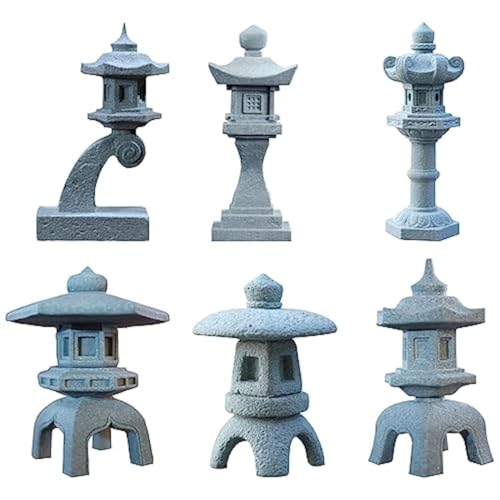 Miniatur-Pagodenstatuen, japanische Laterne, Pagoden-Stil, asiatische Dekoration, chinesische Pagodenstatue für Aquarium, Ornament, Bonsai, Mikrosteingarten, Landschaftsset, 6 Stück Miniatur-Pagodenstatuen, japanische Laterne, Pagoden-Stil, asiatische Dekoration, chinesische Pagodenstatue für Aquarium, Ornament, Bonsai, Mikrosteingarten, Landschaftsset, 6 Stück von Saihisday