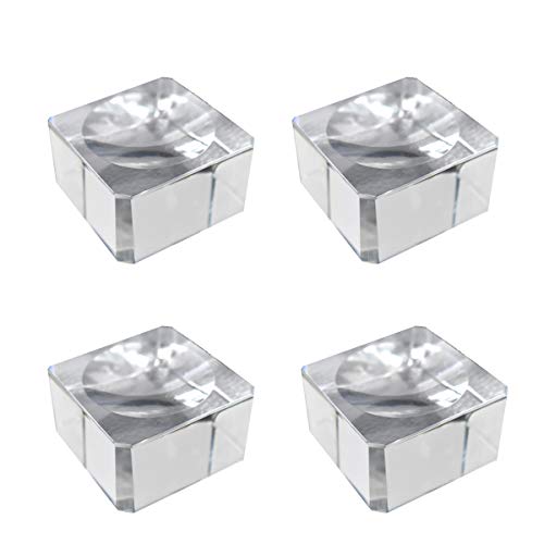 Saijer Kristall Ständer, 4 Stück Klare Quadrat mit Konkav Stand Kristallständer für Kristallklare Kugeln (3cm) von Saijer