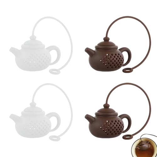 Saijer Teesieb，4 Stück Teesieb für Losen Silikon Tee Tea Strainer Teekanne in Form von Teesiebe & Teefilter Teekugel für Losen Tee Sicherheit Teekugeln Tee Erleichtern von saijer