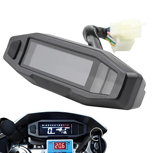 Saiki Motorrad-Instrumentengruppe - Motorrad-Kilometerzähler | Wasserdichter Refit-LCD-Anti-Glare-Design- -Motorrad-Kilometerzähler für Dirt Bike von Saiki