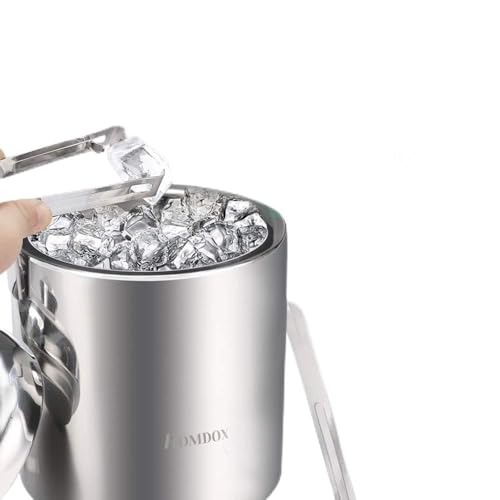 Cubitera con Tapa y Pinzas Cubitera de Acero Inoxidable de Doble Pared, Cubitera Aislada Grande, Cubitera Gruesa con Asa de Transporte von Sailnovo