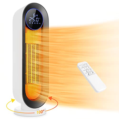 Heizlüfter, 100° Oszillierend elektroheizung,Flüssigkristallanzeige，2000W Thermostat Heizung, Fernbedienung, 1-12 Std. Timer,Überhitzungs- und Kippschutz,Schlafmodus,Energiesparendes ECO-Modus von Sailnovo