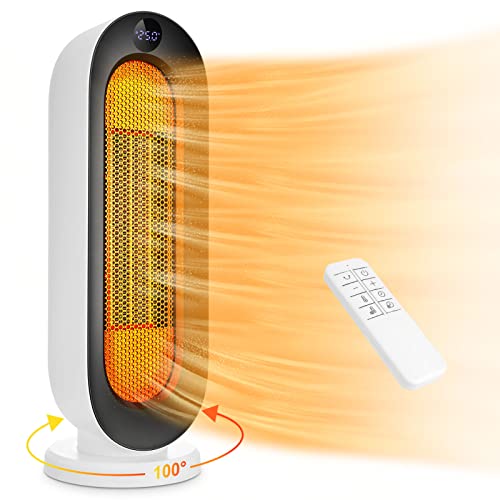 Heizlüfter Energiesparend, 100° Oszillierend elektroheizung，2000W Thermostat Heizung, Fernbedienung, PTC 3 Modi, 1-12 Std. Timer,Überhitzungs- und Kippschutz,Schlafmodus，Heizlüfter Badezimmer von Sailnovo