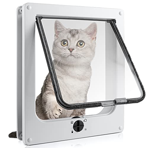 Sailnovo Katzenklappe Hundeklappe 4 Wege Facile-Verschluss für Katzen und kleine Hunde, Installieren Leicht mit Teleskoprahmen, Cat Flap Klappe Hundetür Katzentür Haustierklappe 19 * 22 * 5,5 cm Sailnovo Katzenklappe Hundeklappe 4 Wege Facile-Verschluss für Katzen und kleine Hunde, Installieren Leicht mit Teleskoprahmen, Cat Flap Klappe Hundetür Katzentür Haustierklappe 19 * 22 * 5,5 cm von Sailnovo