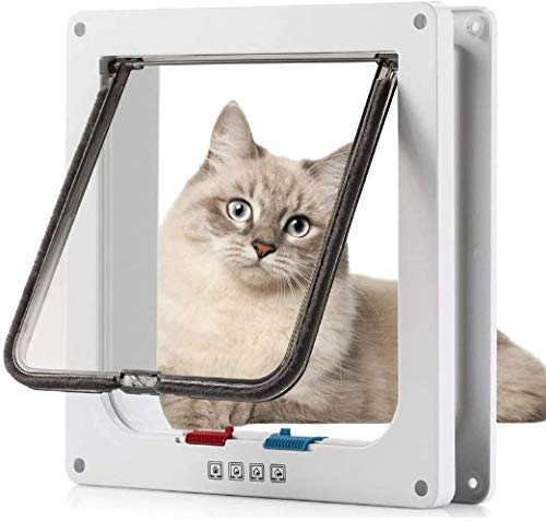 Sailnovo Katzenklappe Hundeklappe 4 Wege Magnet-Verschluss für Katzen, 19 * 20 * 2cm Hundetür Katzentür Haustierklappe Haustiertür, Installieren Leicht mit Teleskoprahmen Cat Flap Klappe… von Sailnovo