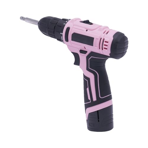 21Stücks Cordless Drill Set 12V Elektrobohrer Schnellspannbohrfutter 1350rpm Elektroschrauber 340W Bohrschrauber Set Akkubohrer für Bohren von Holz/Metall Frauen DIY Projekte Heimwerkerprojekte, Rosa von SailorMoon