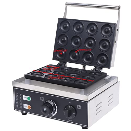 Donut Maker Elektrisch 1550W Donut-Maschine 12 Fächer Backautomat mit Edelstahl & Antihaftbeschichtung, 5 Minuten Donutbäcker 34*27*23 cm Edelstahl Donutmaschine für Haushalt & Gewerbe Krapfenmaschine Donut Maker Elektrisch 1550W Donut-Maschine 12 Fächer Backautomat mit Edelstahl & Antihaftbeschichtung, 5 Minuten Donutbäcker 34*27*23 cm Edelstahl Donutmaschine für Haushalt & Gewerbe Krapfenmaschine von SailorMoon