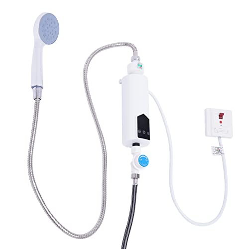 Durchlauferhitzer mit Bad Dusche Kit, Instant-Warmwasserbereiter 1.5kg Kompakter Elektrischer Warmwasserbereiter mit Thermostat-Funktion LED-Anzeige,Mini Dusche Durchlauferhitzer für Küche Badezimmer von SailorMoon