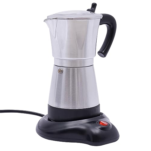 Elektrischer Espressokocher 480W Espressokocher 300ml Elektrische Italienische Kaffeemaschine mit 360° drehbarer Basis Sicherheitsventil, 10.2 * 19.5cm Elektrischer Espresso-Kocher für Büro, Silber Elektrischer Espressokocher 480W Espressokocher 300ml Elektrische Italienische Kaffeemaschine mit 360° drehbarer Basis Sicherheitsventil, 10.2 * 19.5cm Elektrischer Espresso-Kocher für Büro, Silber von SailorMoon