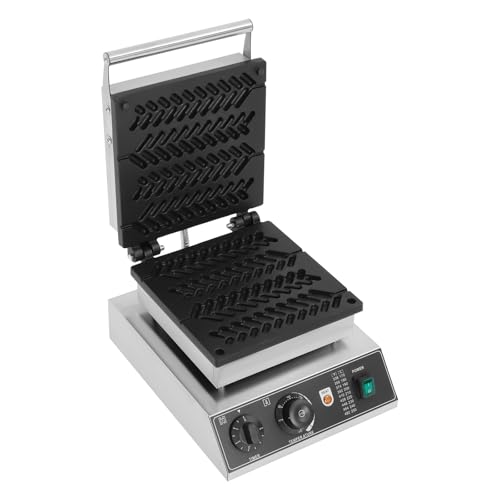 Waffelautomat 220V Weizenform-Waffelmaschine 4-fach Aluminiumguss 1.7KW Waffeleisen mit Food Clip & Egg Beater & Digitalem Timer 0-5min, 30*36*24cm Waffelmaschine für Haushalte und Gewerbebetriebe von SailorMoon
