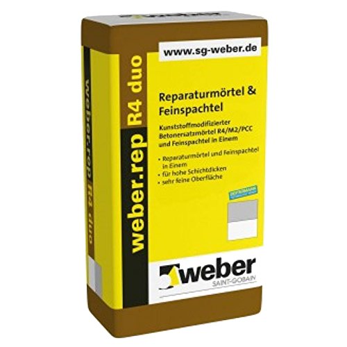 weber.rep R4 duo Reparaturmörtel & Feinspachtel zementgrau 20 kg von Saint-Gobain Weber GmbH