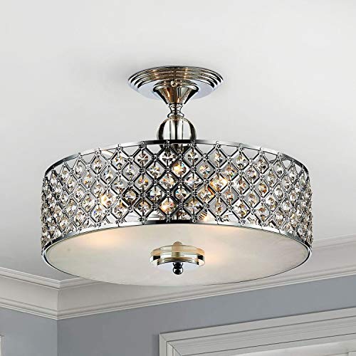 Saint Mossi Modern Deckenleuchte deckenlampe Kristall Mischen Chrom Metall Lampenschirm Wohnzimmerleuchte Schlafzimmerleuchte Innenleuchte Durchmesser 40cm Lüster Kronleuchter E14 Base Erforderlich von SM Saint Mossi