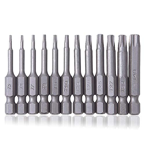 Saipor 12 Stück Torx Bits Schraubendreher Set T5-T40 Torx Schraubendreher Set Magnetische S2 Stahl 1/4 Zoll Sechskant Schaft Torx Schraubendreher Bits (50mm Lange) von Saipor