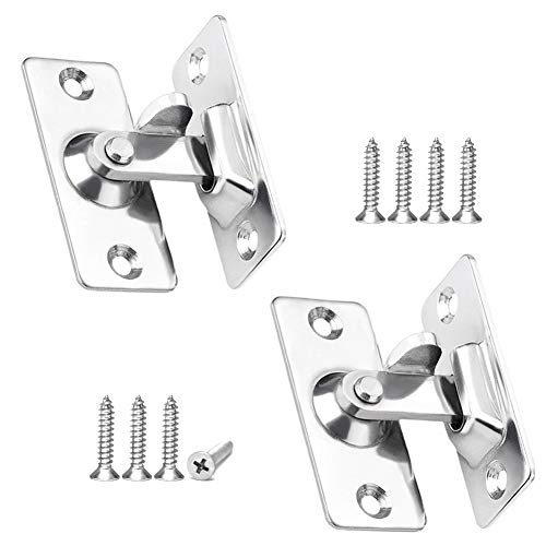 Saipor 2 Stück 90 Grad Türriegel Set mit 8 Schrauben, Edelstahl Klein Türschloss Rechtwinklig Beidseitig Schubriegel Sliding Barn Door Latch für Schiebetür, Fenstersperre Tiertür von Saipor