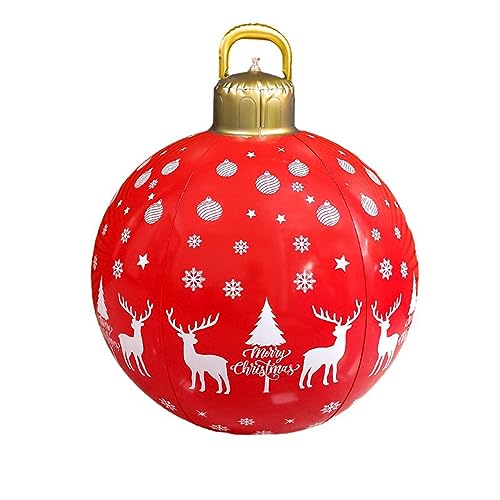60 cm leuchtende Weihnachtskugel-Licht, aufblasbar, Feiertagsparty-Dekoration, Outdoor-LED-Lampen, runde Ballon-Dekorationen, Weihnachtskugel für Heimdekoration von Saiyana
