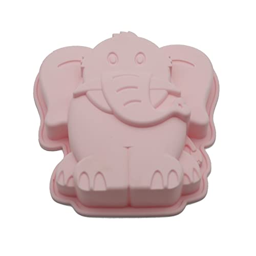 Saiyana Elefantenförmige Silikon-Kuchenform, Dessertform, Backform, Kuchen, Süßigkeiten, Fondant, Geschenk für Kinder und Erwachsene, Rosa von Saiyana