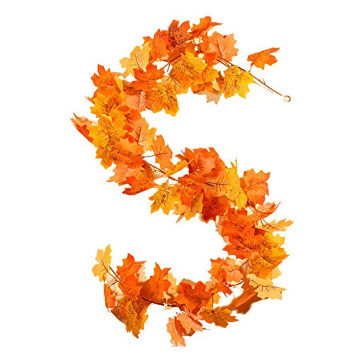 Herbst-Ahornblatt-Hintergrund, 1,6 m, für Party, Erntedankfest, Abendessen, Dekoration, Herbst, 6 Farben, Ahornblätter, künstlich mit Blumen von Saiyana