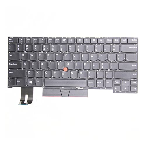 Saiyana Tastatur, Original US-Layout, englische Tastatur ohne Hintergrundbeleuchtung/Rahmen für ThinkPad T490S T495S Laptop, Schwarz von Saiyana