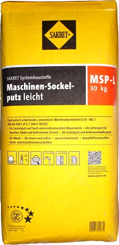 Sakret 30kg Maschinen-Sockelputz leicht MSP-L Grau als Sockelputz auf hoch wärmedämmendem Mauerwerk und als Unterputz für Duschen, Bäder und Kellerwände Sakret 30kg Maschinen-Sockelputz leicht MSP-L Grau als Sockelputz auf hoch wärmedämmendem Mauerwerk und als Unterputz für Duschen, Bäder und Kellerwände von Sakret
