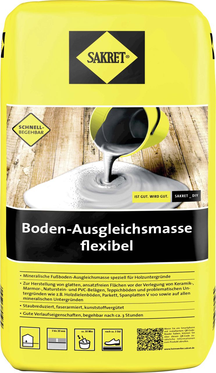 Sakret Boden-Ausgleichsmasse flex ibel 20 kg Sack grau von Sakret