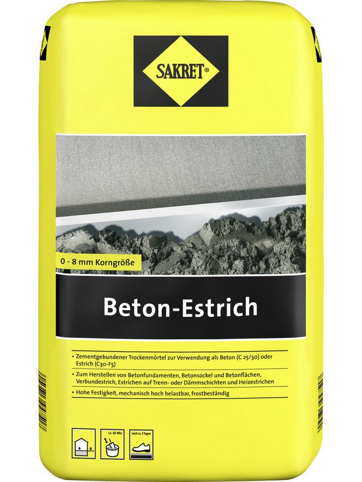 Sakret Estrich SAKRET Beton-Estrich 10 kg Sack grau 8,0 mm von Sakret