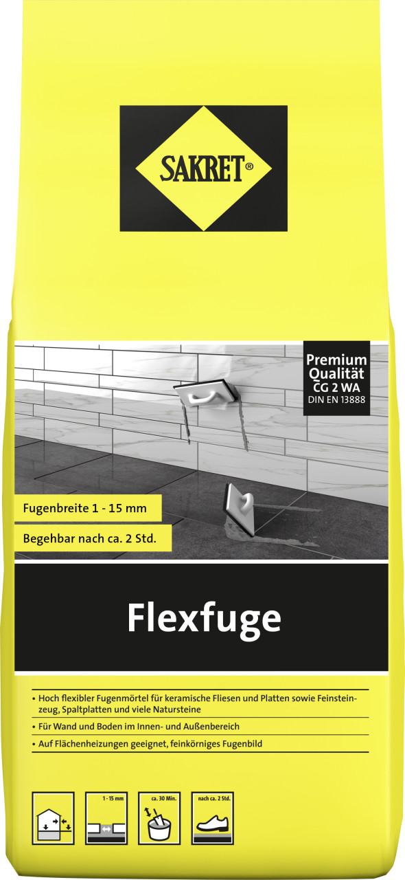 Sakret Flexfuge 1 - 15 mm silbergrau 5 kg von Sakret