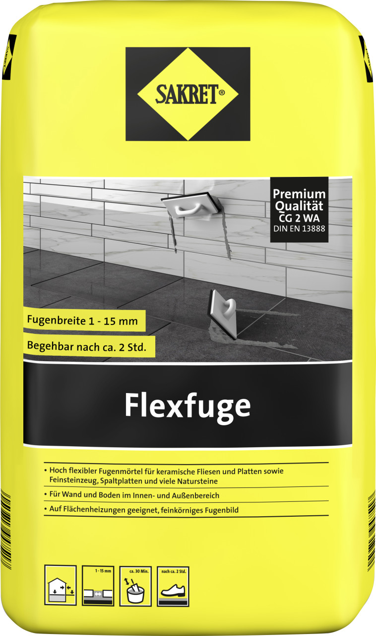 Sakret Flexfuge 1 - 15 mm dunkelgrau 15 kg von Sakret