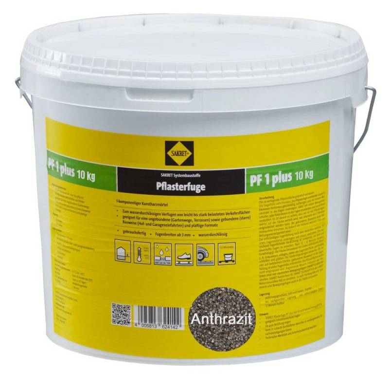 Sakret Fugenmörtel SAKRET Pflasterfugenmörtel PF1 plus anthrazit 10 kg von Sakret