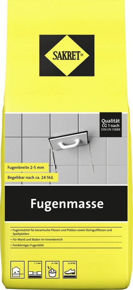 Sakret Fugenmörtel Sakret Fugenmasse 2 - 5 mm dunkelgrau 1 kg von Sakret