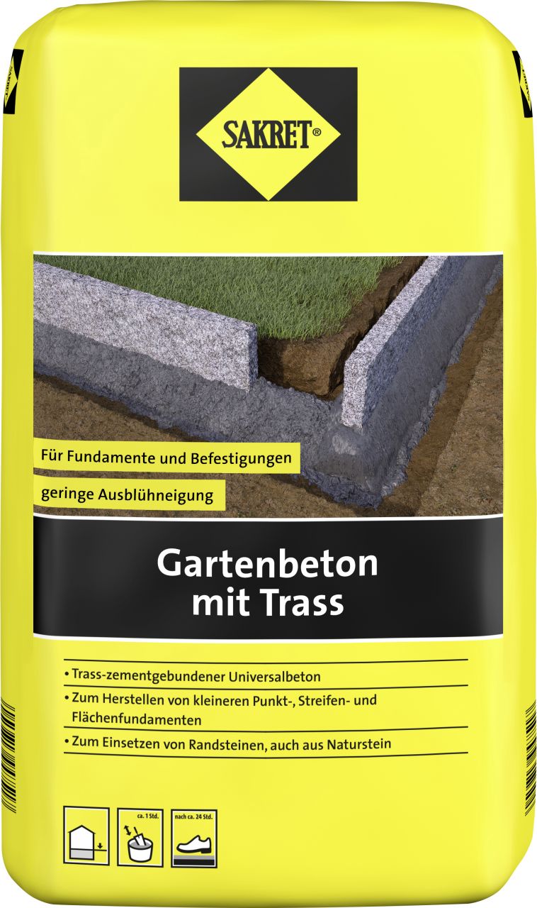 Sakret Gartenbeton mit Trass 30 kg Sack von Sakret