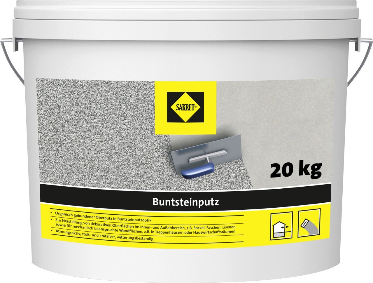 Sakret Gips-Kalk-Putz SAKRET Buntsteinputz grau 20 kg von Sakret