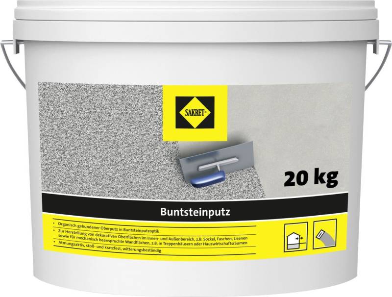 Sakret Gips-Kalk-Putz SAKRET Buntsteinputz hellgrau 20 kg von Sakret