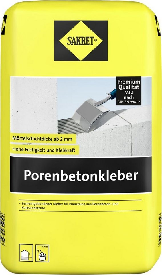 Sakret Montagekleber Sakret Porenbetonkleber 10 kg von Sakret