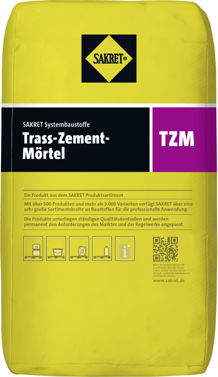 Sakret Trass-Zement-Mörtel grau, 30 kg von Sakret