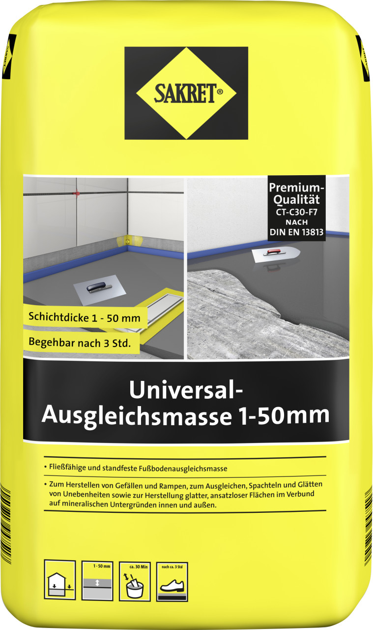 Sakret Universal-Ausgleichsmasse 1-50 mm 25 kg Sack von Sakret