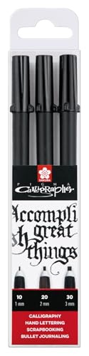 Sakura PIGMA Calligrapher Kalligraphie-Fineliner Set (3 Stifte, schwarz) von SAKURA