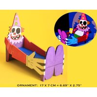 The Simpsons Style Ornament 100% Handarbeit Und Bemalt - Holzornament Gruseliger Bett Clown Bart Simpson von SalaCreativaLima