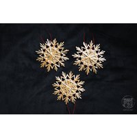 strohstern "Lilly" Deluxe Natur-Garn Rot 3stück/Set von SalazarCraftsDE